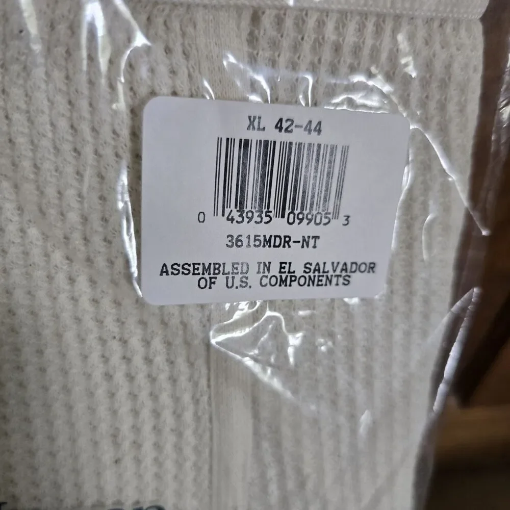 J.E. Morgan Long Johns Thermal Pants Mens Size XL 42-44 White Waffle Knit